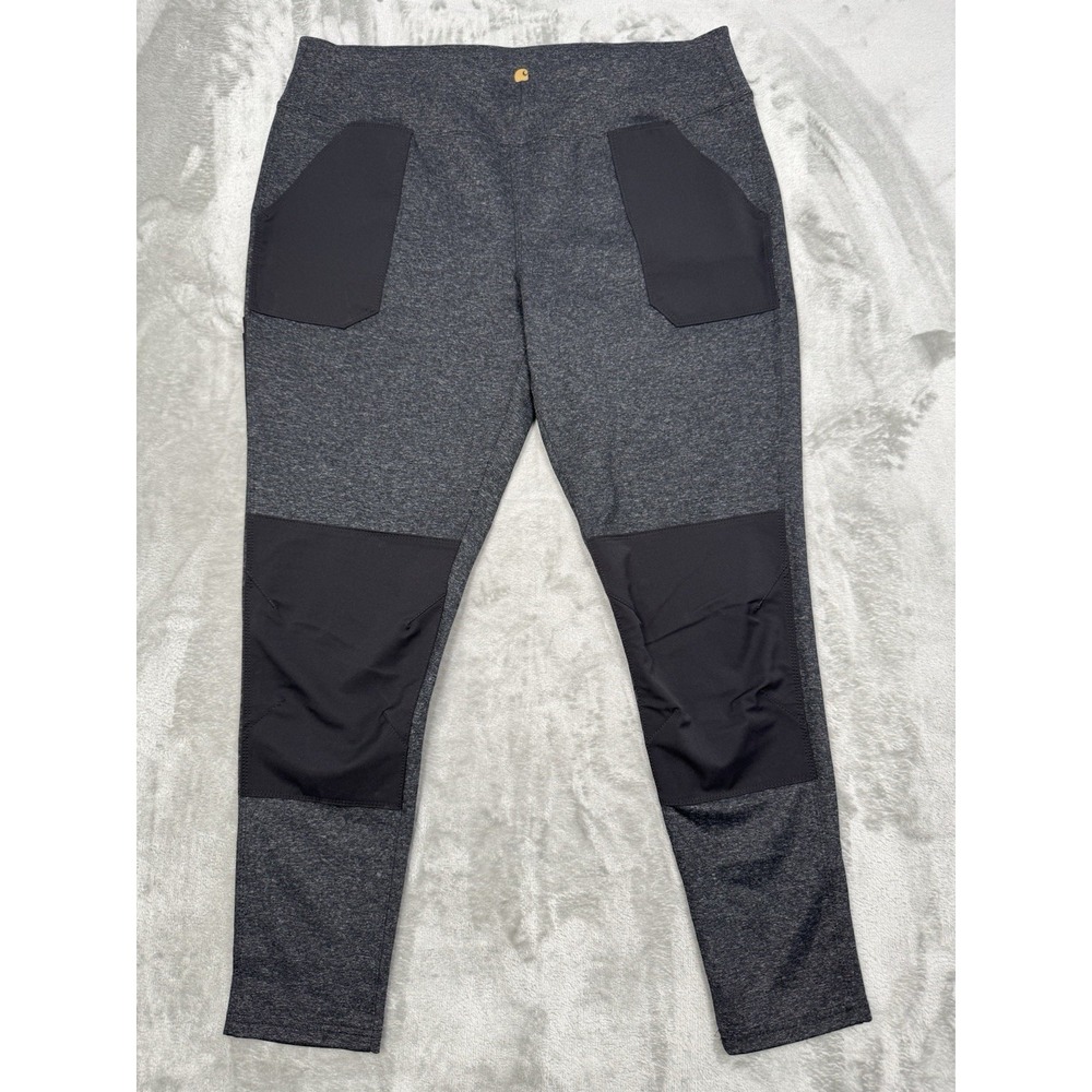 Carhartt Force Midweight Leggings‎ Womens XL Black Gray Utility Pants Work EUC